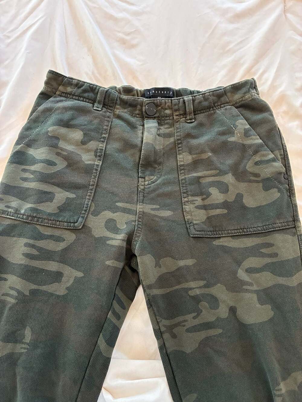 Sanctuary Green Camouflage Ankle Zip Jogger Pants Size 27